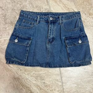 SHEIN Blue Denim Cargo Skirt | Size S
